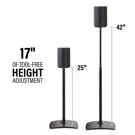 Sanus WSSE1A2-B2 Adjustable Speaker Stands for Sonos Era 100 – Set of 2 – Black