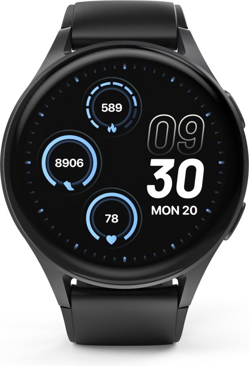 Hama Smartwatch 8900 – Black Smartwatch with Phone Function, GPS, AMOLED Display, Waterproof & 110+ Sports Modes