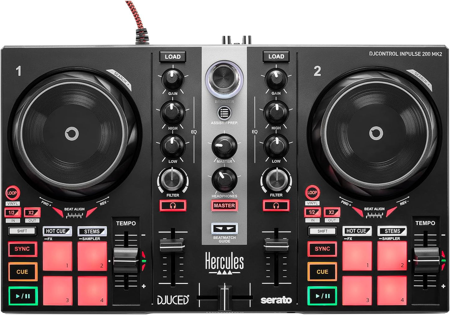 Hercules DJLearning Kit MK2 — Kit Tout-en-Un pour Apprendre à Mixer