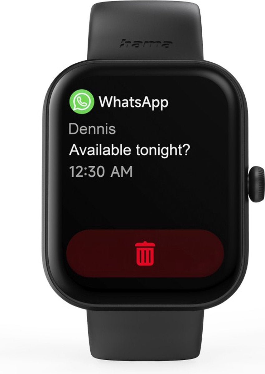 Hama Smartwatch "5000" with Phone, Sleep Analysis, Waterproof – Black – 47 mm
