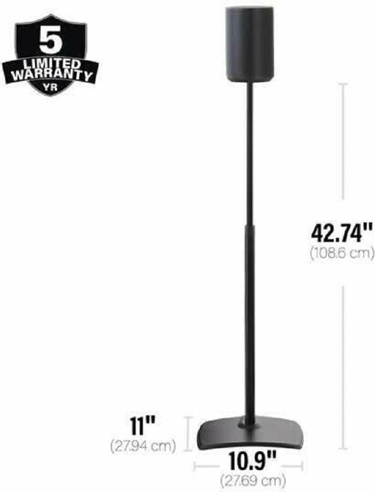 Sanus WSSE1A1-B2 Adjustable Speaker Stand for Sonos Era 100 – Black