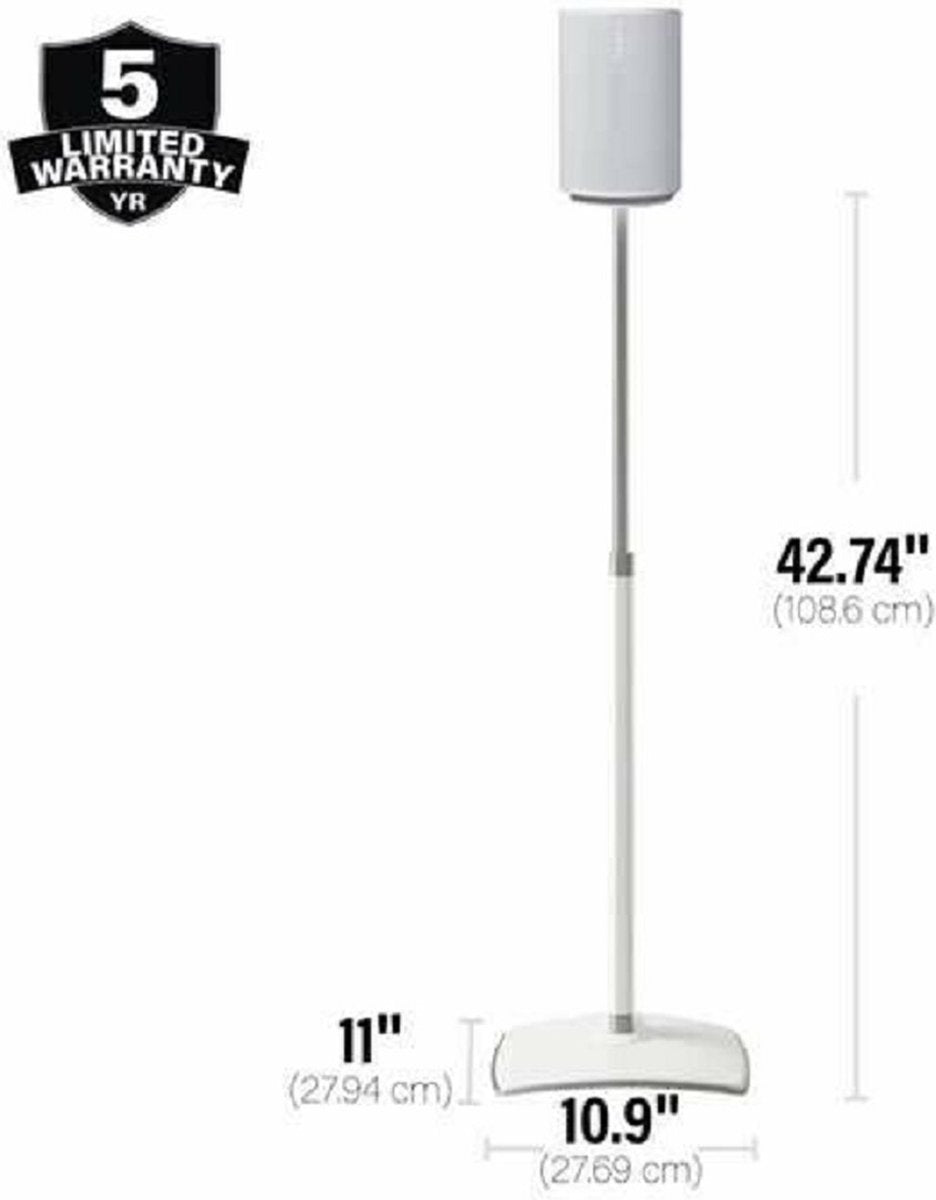 Sanus Pied d’Enceinte Réglable WSSE1A1-W2 pour Sonos Era 100 – Blanc