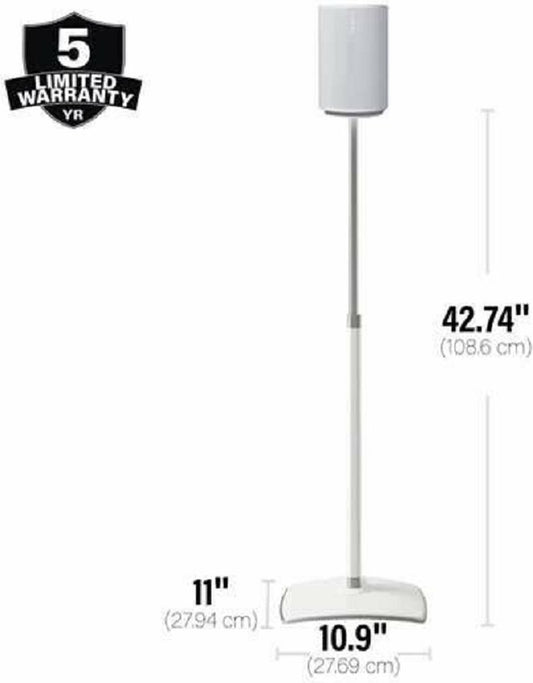 Sanus WSSE1A2-W2 Adjustable Speaker Stands for Sonos Era 100 – Set of 2 – White