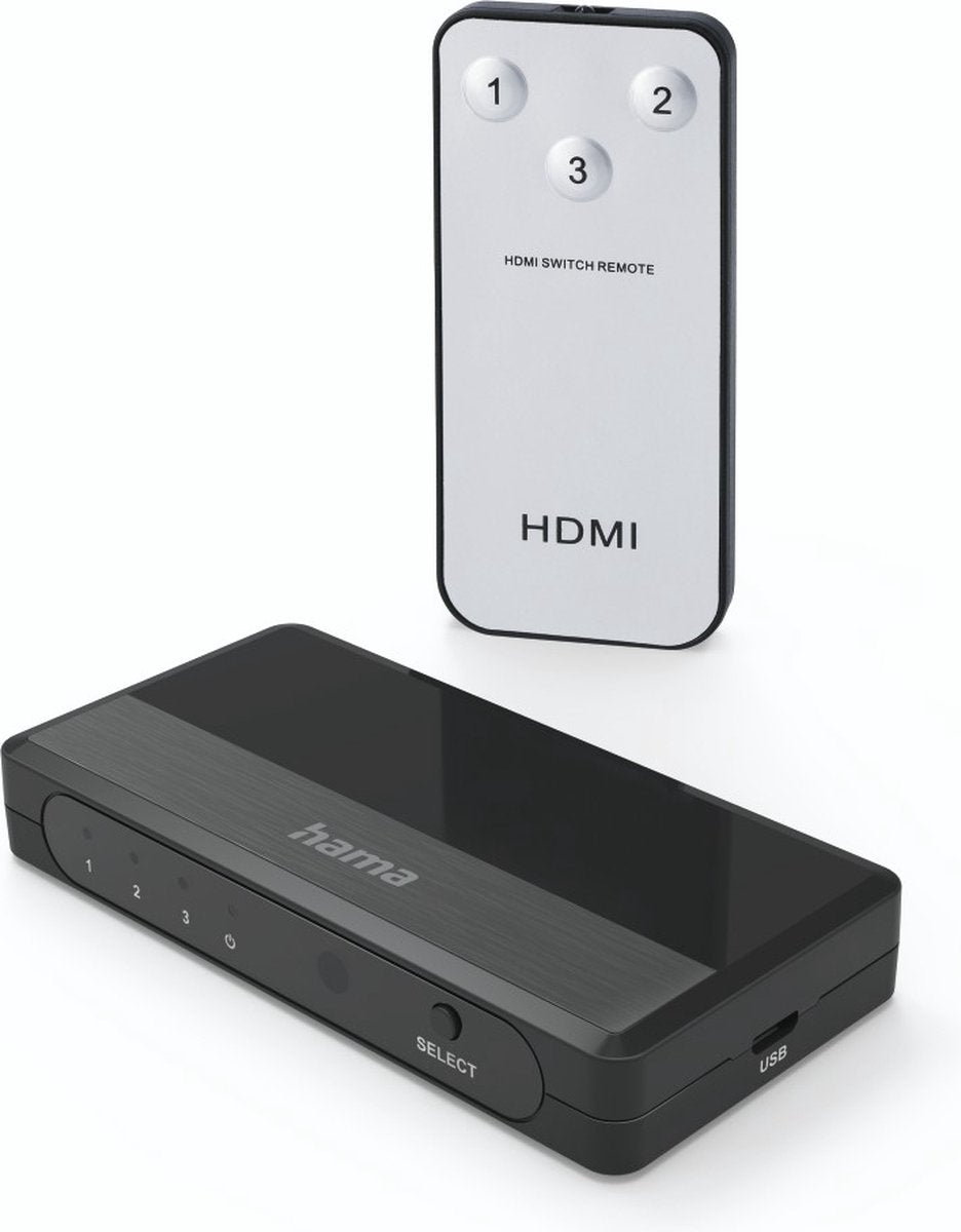 Hama HDMI™-Switch – 3 Eingänge, 1 Ausgang