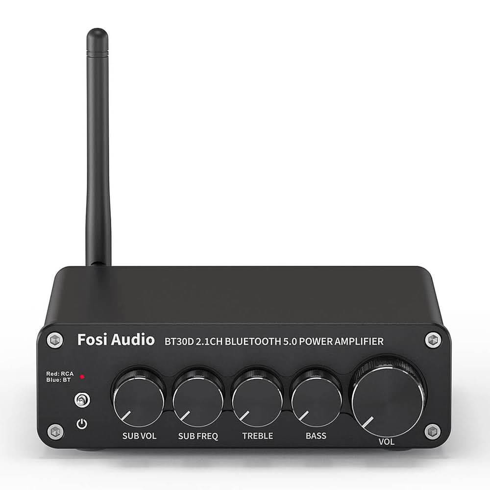 Fosi Audio BT30D Pro HiFi-Stereo-Verstärker-Receiver Bluetooth 5.0 – 2.1 Kanäle – TPA3255 – 2 × 165 W + 350 W Subwoofer