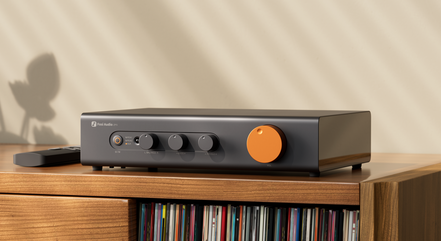 Fosi Audio ZP3 - Préamplificateur HiFi équilibré - Entrées XLR/RCA - Bluetooth 5.1