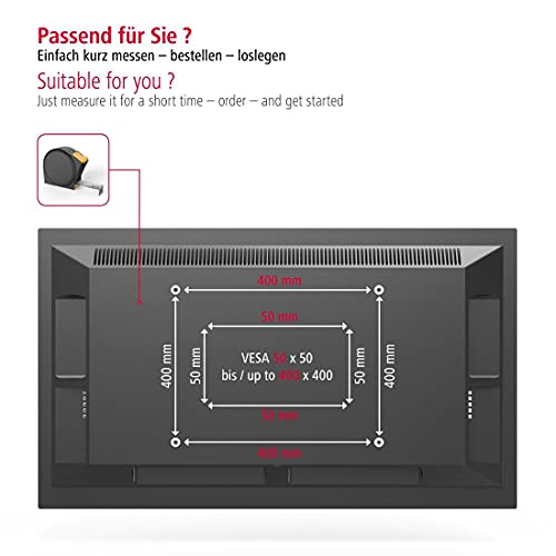 Hama Tv-muurbeugel fix ultra plat 3 sterren VESA 400x400 zwart