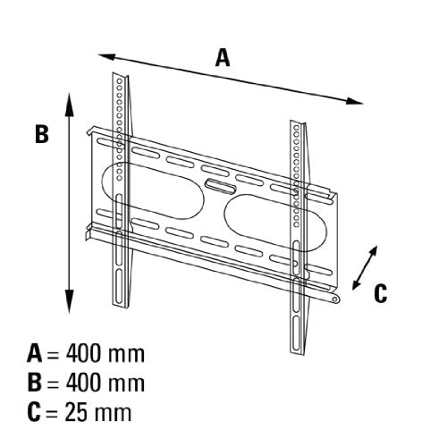 Hama Tv-muurbeugel fix ultra plat 3 sterren VESA 400x400 zwart