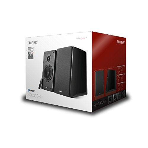 EDIFIER Studio R2000DB - Kit d'enceintes 2.0 Bluetooth (120 Watts) Avec télécommande IR et entrée optique