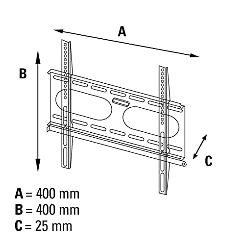 Hama Tv-muurbeugel fix ultra plat 3 sterren VESA 400x400 zwart