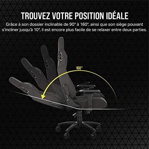 Corsair T3 Rush Chaise de Jeu, Charcoal & Grey