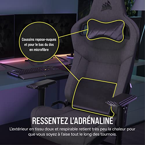 Corsair T3 Rush Chaise de Jeu, Charcoal & Grey