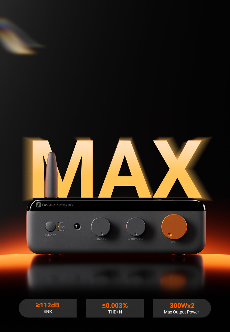 Fosi Audio BT20A MAX – Amplificateur stéréo Bluetooth