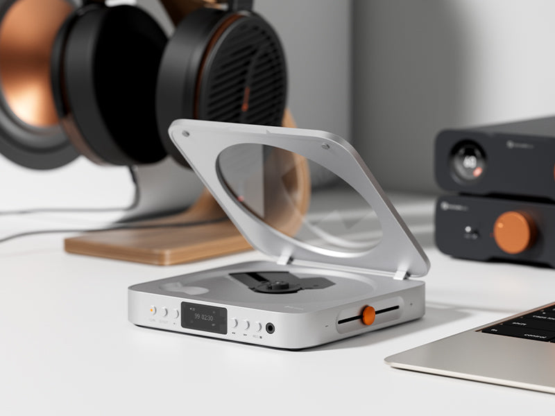 Fosi Audio Merak Silver – HiFi CD Player with DAC and Headphone Amp