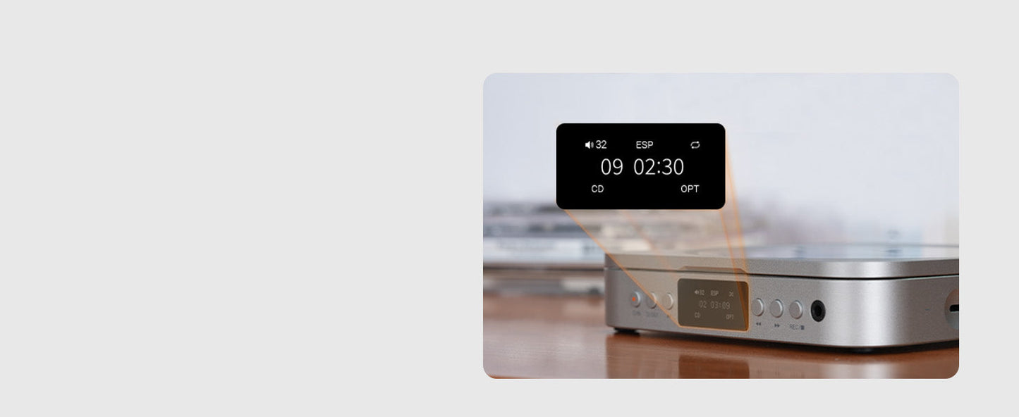 Fosi Audio Merak Silver – HiFi CD Player with DAC and Headphone Amp
