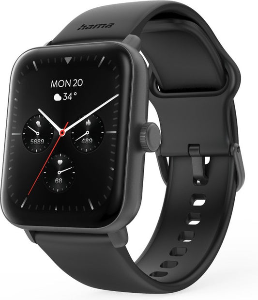 Hama Smartwatch 6010 – 44mm GPS Smartwatch with Phone Calls, Waterproof, TFT Display