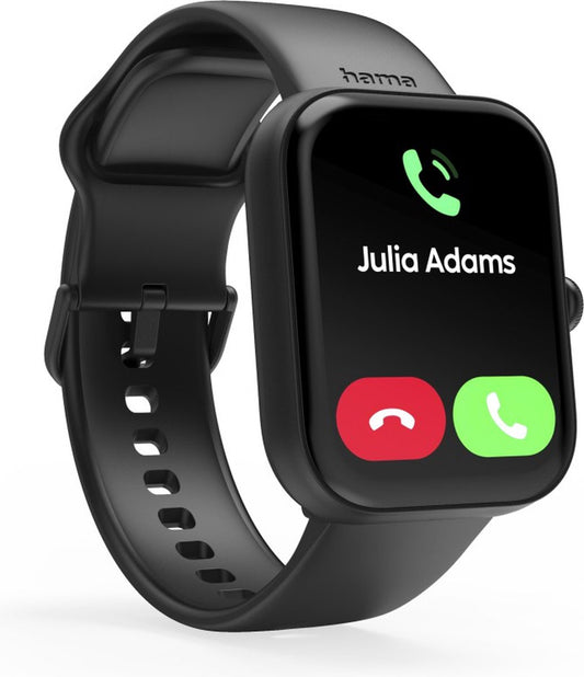 Hama Smartwatch "5000" with Phone, Sleep Analysis, Waterproof – Black – 47 mm