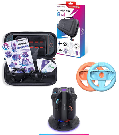 Oniverse Nintendo Switch 2 Compleet Gaming Bundel – Stuurwiel + 8-in-1 Starterpakket + Laaddock