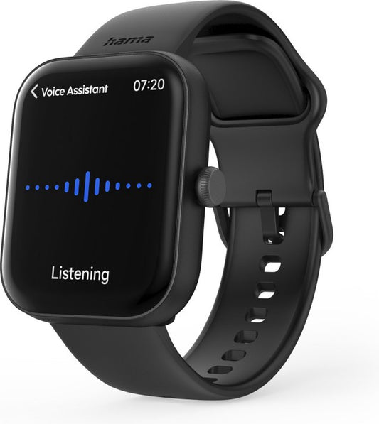 Hama Smartwatch "5000" with Phone, Sleep Analysis, Waterproof – Black – 47 mm