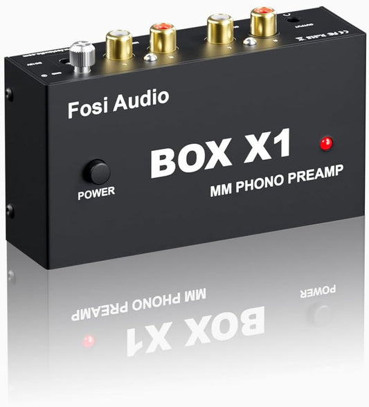 Fosi Audio Box X1 Phono-Vorverstärker für MM-Plattenspieler mit Cinch- und Kopfhörerausgang