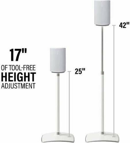 Sanus Pieds d’Enceinte Réglables WSSE1A2-W2 pour Sonos Era 100 – Lot de 2 – Blanc