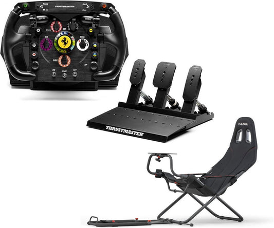 Thrustmaster T300 + F1 Add-On Steering Wheel + Raceline III Pedals + Playseat Challenge – Complete SimRacing Pack – PS5 / PS4 / PC