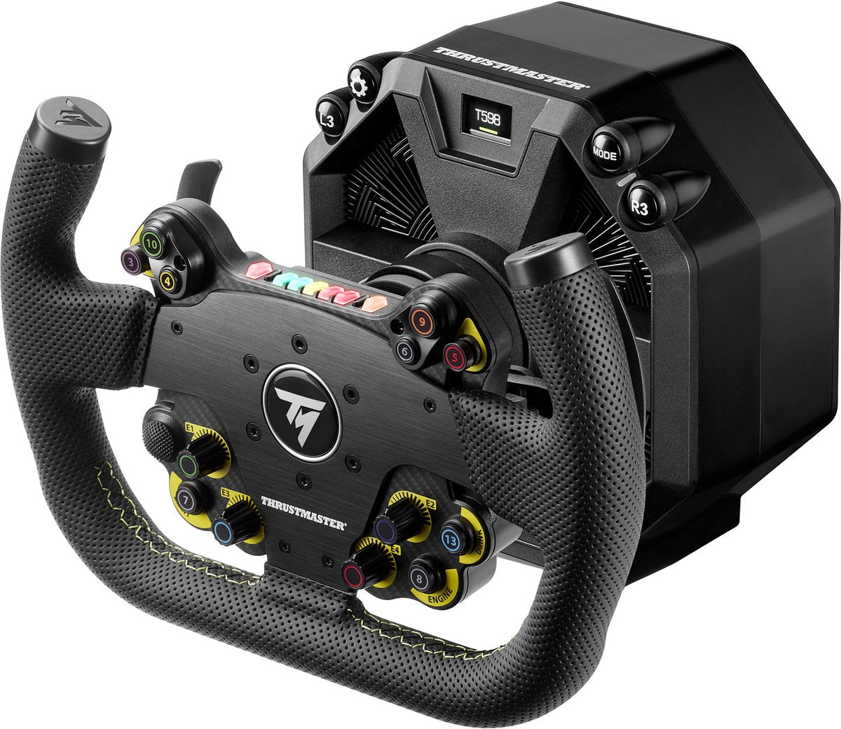 Thrustmaster T598 Servo Base + EVO Racing 31U Leather + Raceline Pedals III LC – Direct Drive Sim Racing Kit – PC / PS4 / PS5