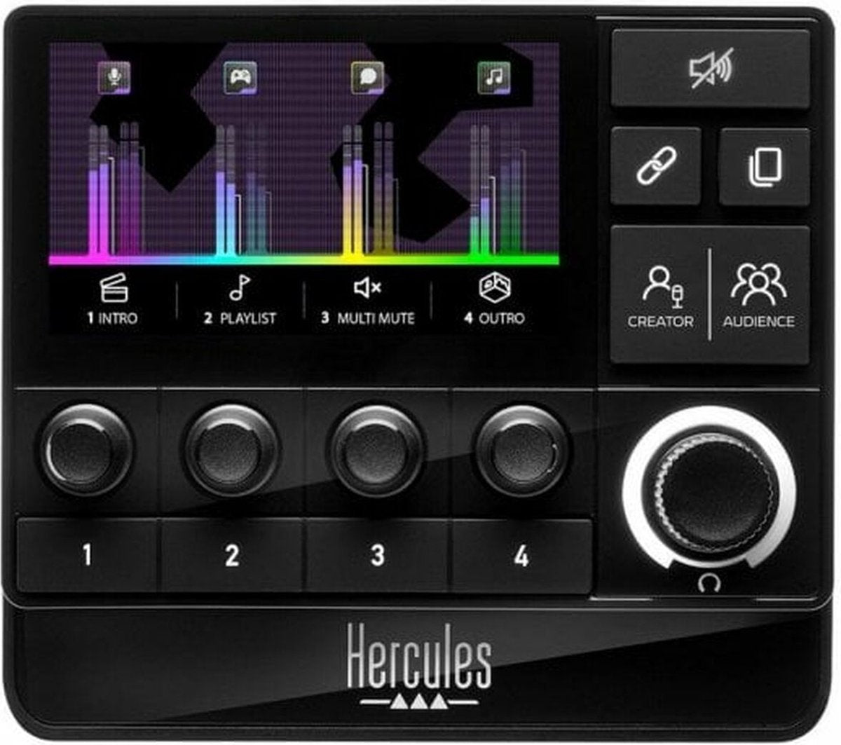 Hercules Stream 200 XLR – Professioneel streamingdeck met XLR-connectiviteit, aanpasbare bedieningselementen en led-achtergrondverlichting
