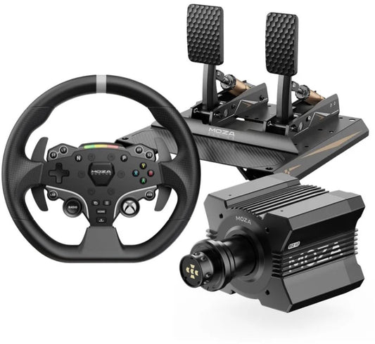 Moza Racing R12 V2 Bundle – 12Nm Direct Drive Wheelbase + ESX Wheel + CRP2 Pedals – Xbox & PC