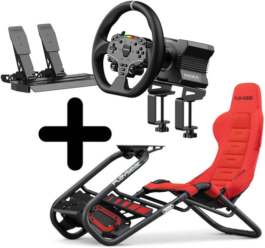 Moza Racing R5 Set + Playseat Trophy Rot + Adapter – Rennsimulator – PC