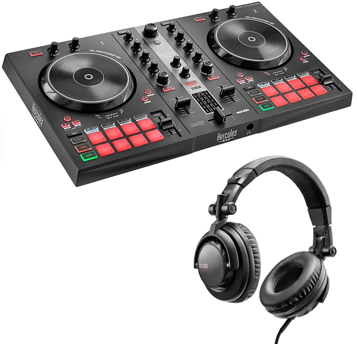 Hercules Impulse 300 MK2 + Hercules DJ45 - DJ-controller en DJ-hoofdtelefoon Bundle