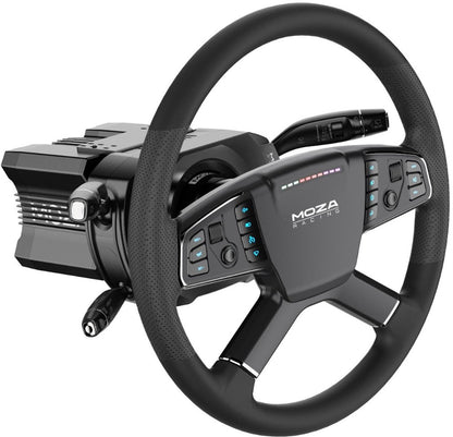 Moza Racing RS071 Truck Wheel Bundle + Multi-Function Stalks - Volant de camion professionnel avec commandes programmables - PC