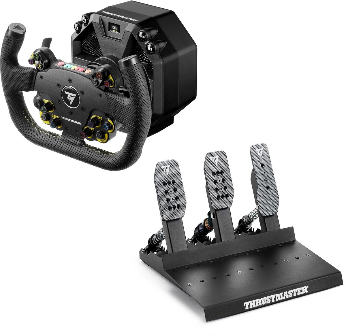 Thrustmaster T598 Servo Base + EVO Racing 31U Leather + Raceline Pedals III LC – Direct Drive Sim Racing Kit – PC / PS4 / PS5