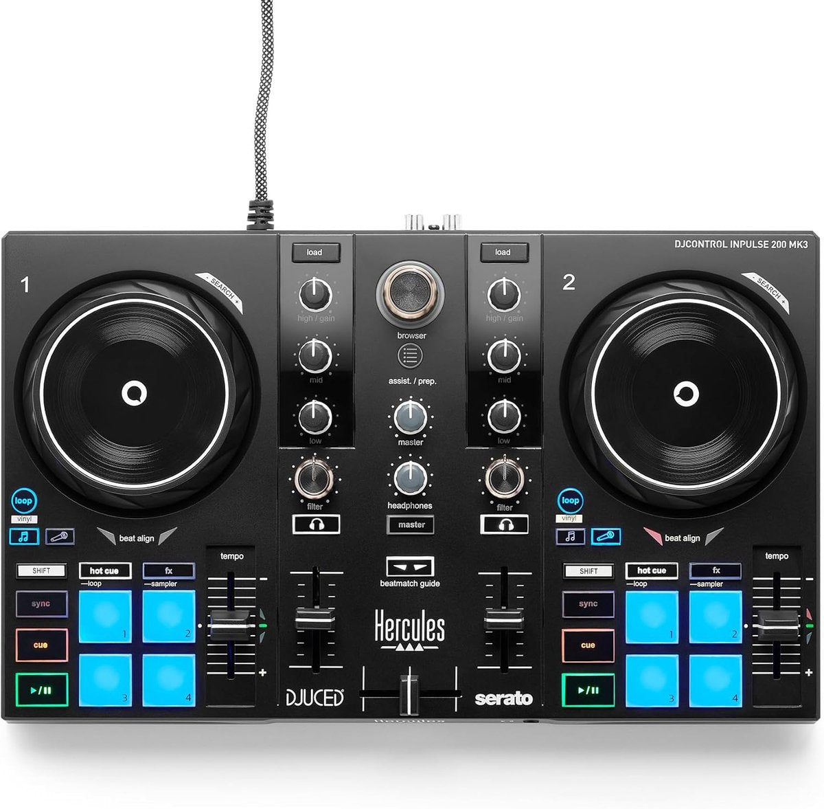 Hercules DJ Starter Kit – DJControl Inpulse 200 MK3 + Kopfhörer HDP DJ45