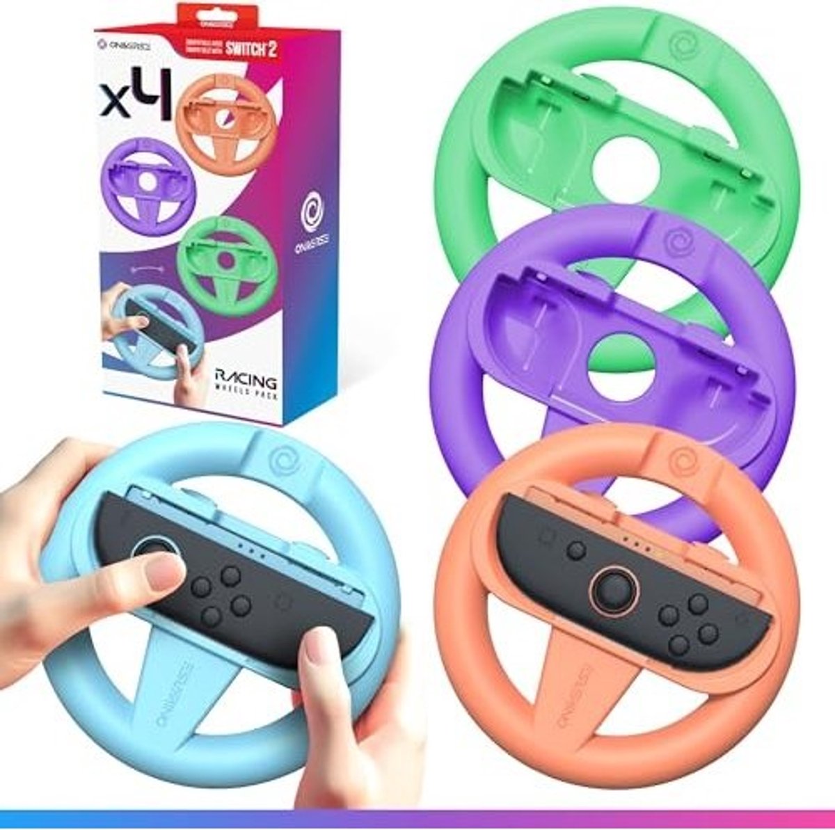 Oniverse Nintendo Switch 2 Bundle Gaming Complet – Pack de 4 Volants + Pack 8-en-1 + Station de Charge