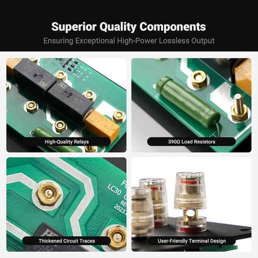 Fosi Audio LC30 2-Wege-Analog-Audio-Selector-Box mit VU-Meter – Für HiFi-Verstärker und passive Lautsprecher