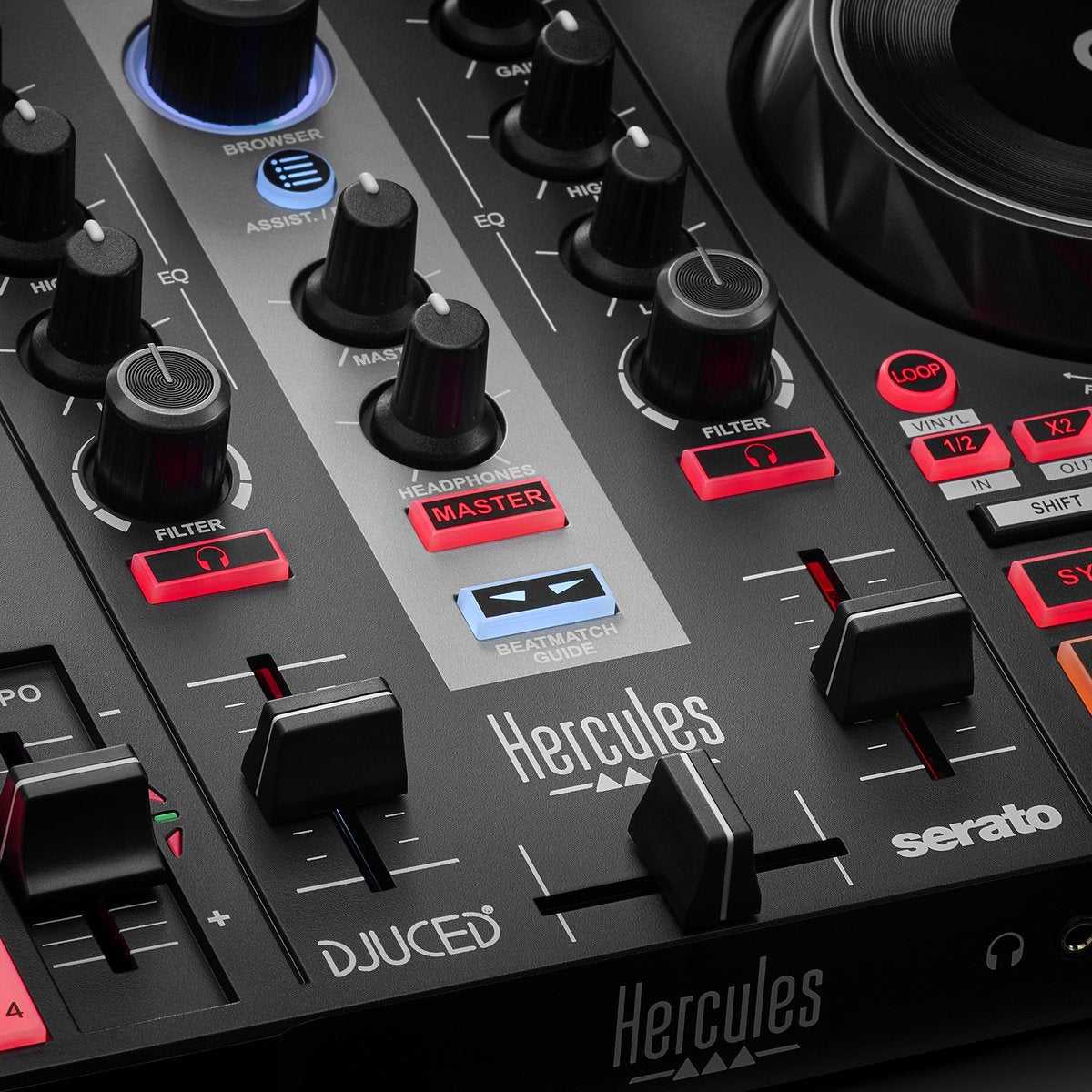 Hercules DJControl Inpulse 200 MK2 – Contrôleur DJ compact avec guides lumineux LED, fonctionnalités améliorées et compatibilité avec les logiciels DJUCED et SERATO