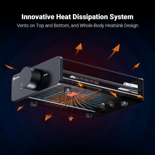 Fosi Audio V3 300W Class D HiFi-Stereoverstärker – Kompaktes Design mit fortschrittlicher Wärmeableitung – 48V 5A Netzteil inklusive