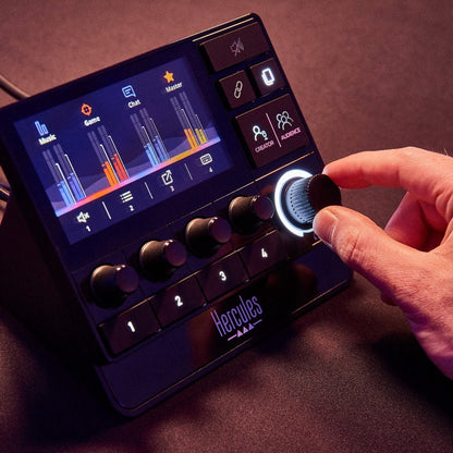 Hercules Stream 200 XLR – Professioneel streamingdeck met XLR-connectiviteit, aanpasbare bedieningselementen en led-achtergrondverlichting