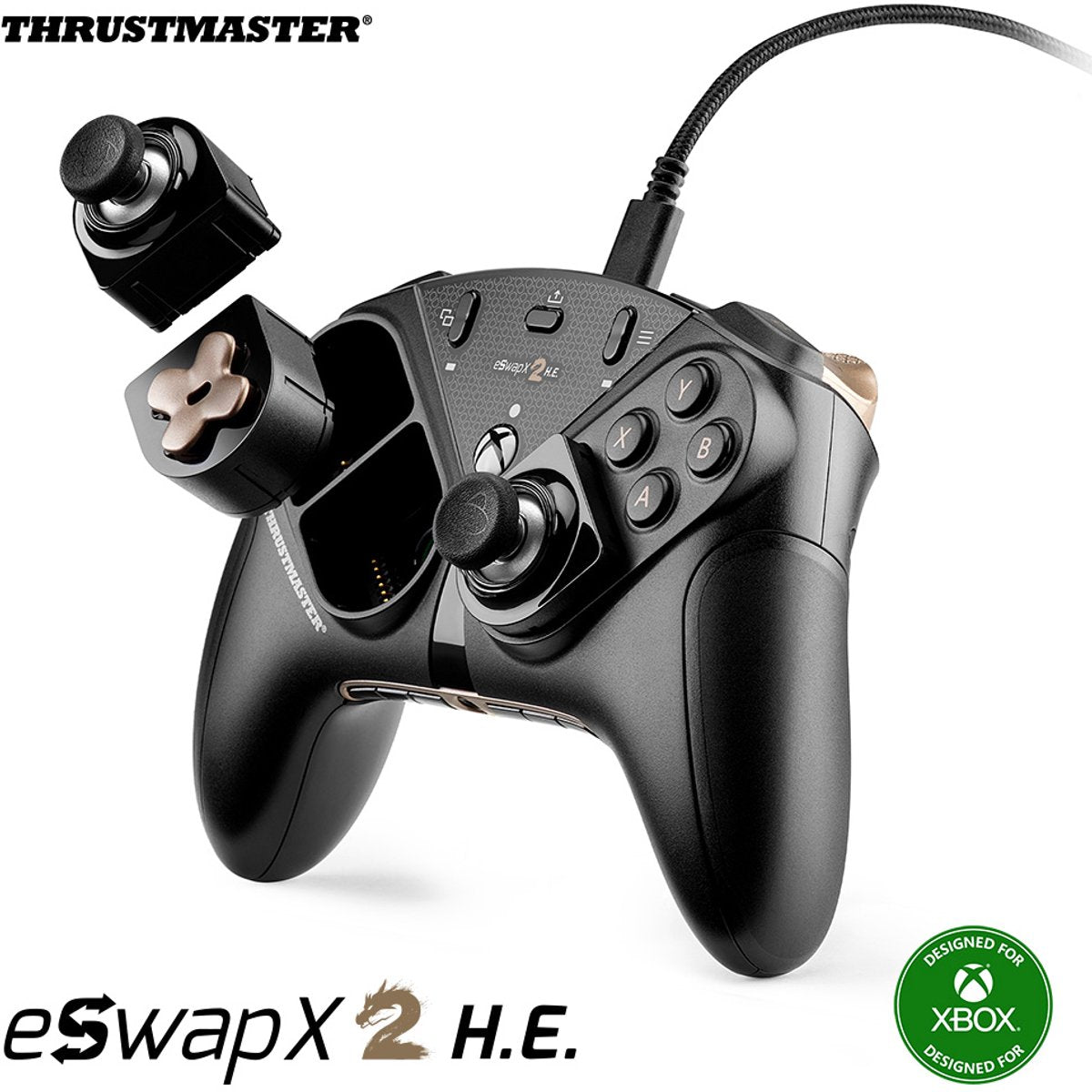 Thrustmaster ESWAP X2 H.E. Pro – Modulaire bedrade gamecontroller – Mechanische T-MOD-knoppen – Compatibel met Xbox Series X/S en PC – Zwart