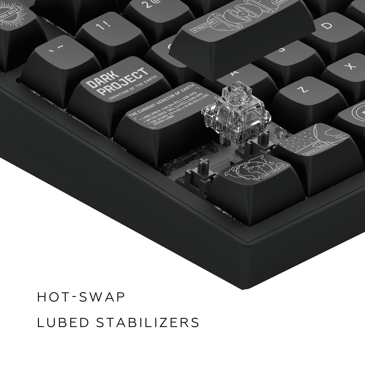 Dark Project – ALU Terra Nova – Kabellose mechanische Gaming-Tastatur ISO (DE) – Schwarz
