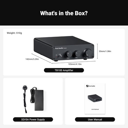Fosi Audio TB10D Amplificateur Stéréo HiFi 2 Canaux – 600W – Classe D Numérique – Mini Amplificateur pour Haut-Parleurs Passifs
