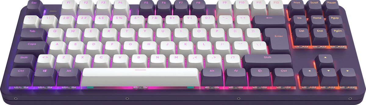 Dark Project ALU87A – ISO (DE) Mechanische Gaming-Tastatur – Lila/Weiß