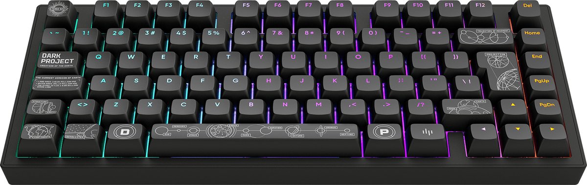 Dark Project – ALU Terra Nova – Kabellose mechanische Gaming-Tastatur ISO (DE) – Schwarz