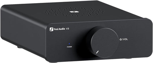 Fosi Audio V3 300W Class D HiFi-Stereoverstärker – Kompaktes Design mit fortschrittlicher Wärmeableitung – 48V 5A Netzteil inklusive