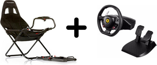Playseat Challenge + Thrustmaster T80 Ferrari 488 GTB – Simulation seat + Steering wheel with pedals – Compatible with PS4 &amp; PS5