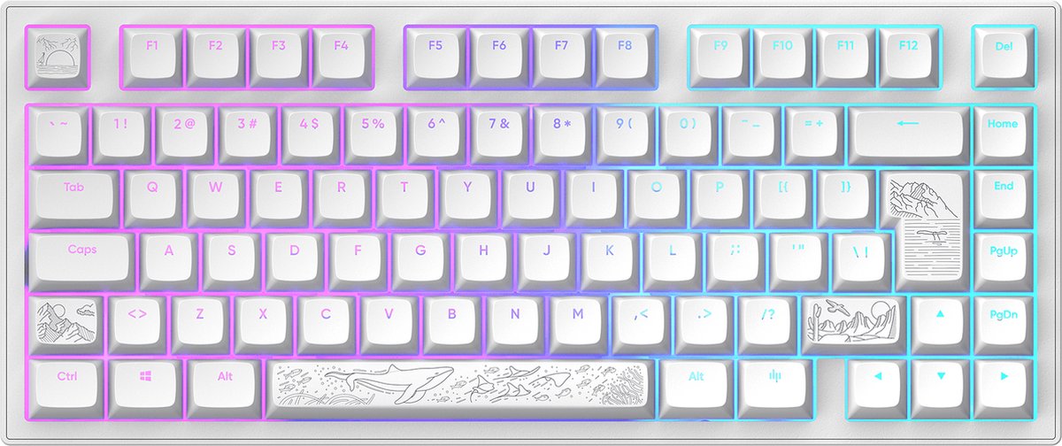 Dark Project ALU Terra Nostra – ISO (DE) Mechanische Gaming-Tastatur – Weiß