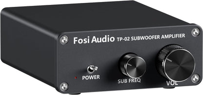 Fosi Audio TP-02 Amplificateur pour Subwoofer – Contrôle de Volume et de Fréquence – Pour Subwoofers Actifs et Passifs, Bass Shakers