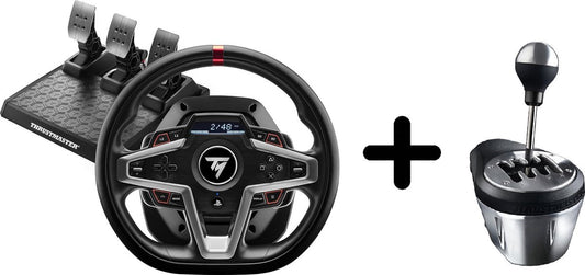 Thrustmaster T248-P Steering Wheel + 3 Pedals + TH8A Lever – Without Foot – PS5/PS4/PC