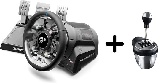 Thrustmaster T-GT II Steering Wheel + 3 Pedals + TH8A Lever – Without Foot – PS5/PS4/PC